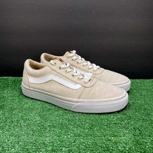 Vans Old Skool Cream Canvas Sneakers Size 8